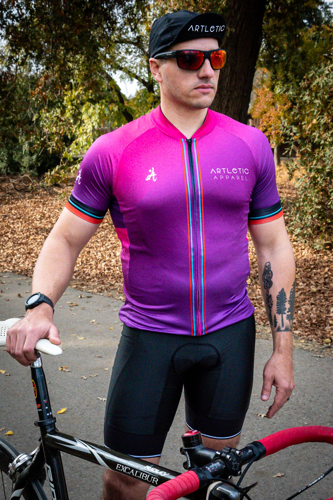 Purple cycling best sale jersey men's