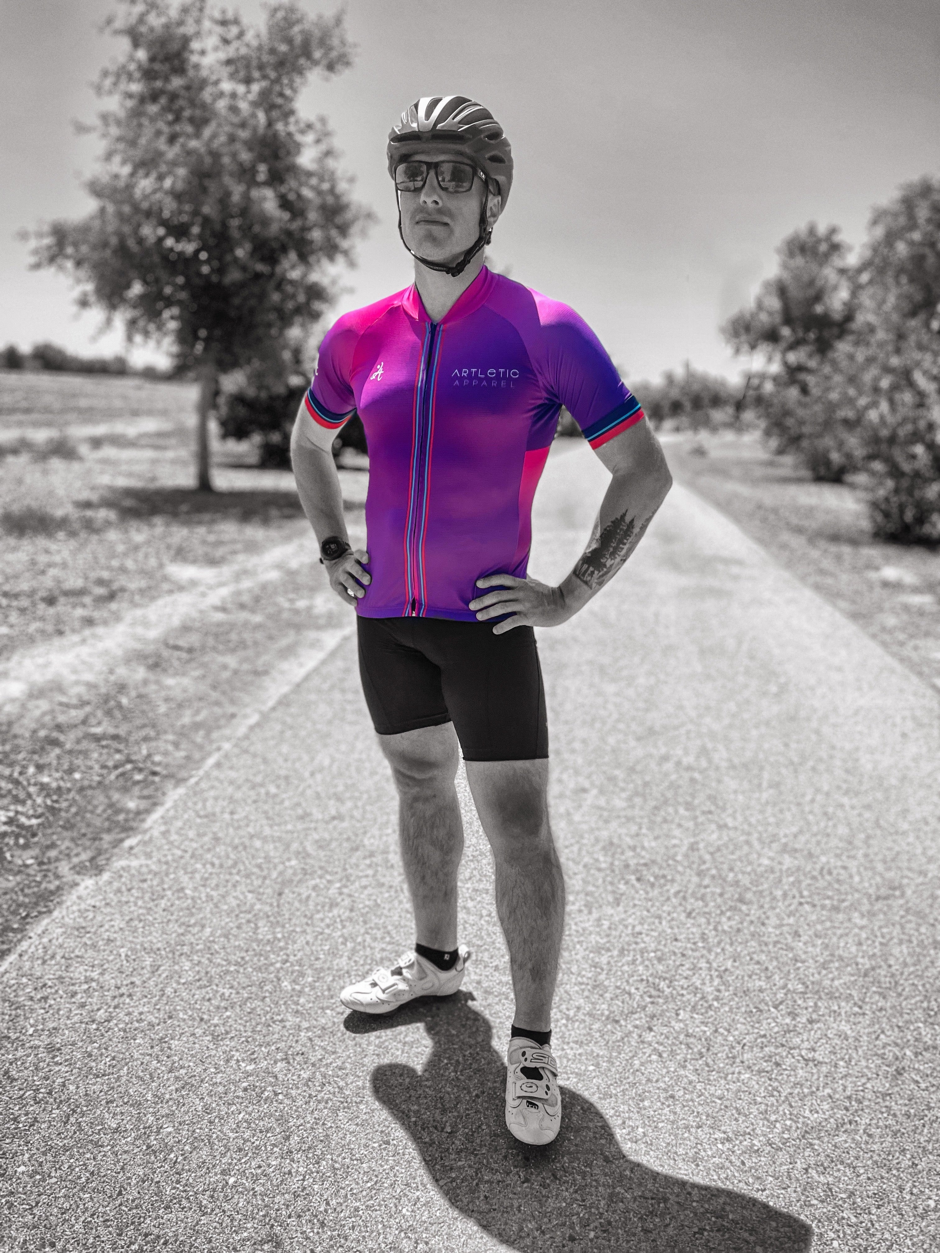 Purple cycling jersey online men's